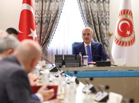 Meclis Başkanı Kurtulmuş, Parlamenterler Arası Kudüs ve Filistin Platformu üyelerini kabul etti