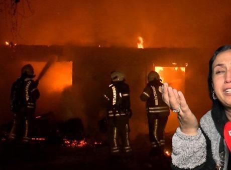 5 çocuğunun canını zor kurtardı! Evinin yanışını gözyaşlarıyla izledi