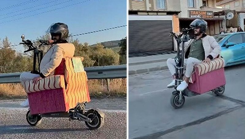 Ehliyetini kaptıran Muğlalı gençten “Koltuklu scooter” çözümü