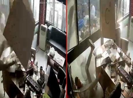 Her şey saniyeler içinde yaşandı! Asma tavan çöktü, kendini yerde buldu