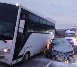 Tekirdağ’da takla atan otomobil servis midibüsüyle çarpıştı! Ölü ve yaralılar var
