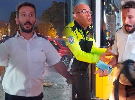 Beşiktaş’ta akılalmaz anlar! Otobüs şoförü yolcuya sinirlenip araçtan indi