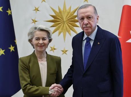 Cumhurbaşkanı Erdoğan, Ursula von der Leyen’i kabul etti