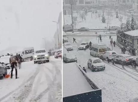 Elazığ’da yoğun kar yığışı ve tipi zincirleme kazaya neden oldu!