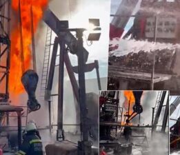 Petrol kuyusunda korkutan yangın! Alevlerin arasına böyle girdi