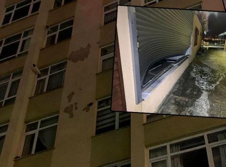 Rize’de dev dalgalar evin camlarını kırdı! 8 katlı apartman tahliye edildi