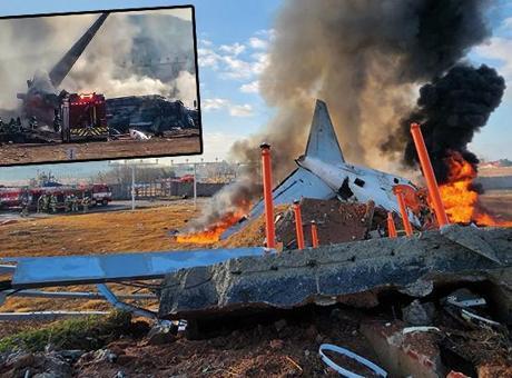 Son dakika! Güney Kore’de facia! 181 kişiyi taşıyan uçak duvara çarpıp infilak etti