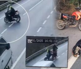 2 motosiklet kafa kafaya böyle çarpıştı! Kaza anı kamerada