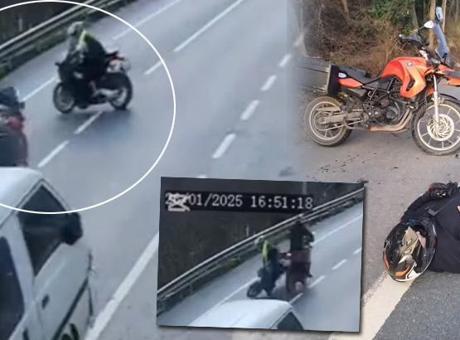 2 motosiklet kafa kafaya böyle çarpıştı! Kaza anı kamerada