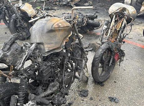 22 motosiklet alev alev yandı! 5 milyon liralık korkunç iddia