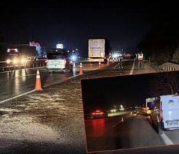 Acı olay! Otoyolda ezilen vatandaşın üstünden çok sayıda araç geçti