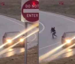 Aracının kontrolünü kaybedip otobana atladı