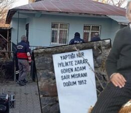 Evinin önünde cesedi, bahçe duvarının yanında mezar taşı bulundu
