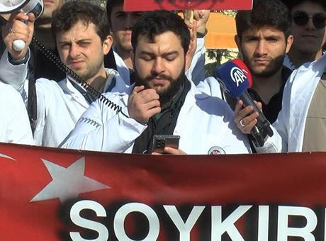 Fatih’te sağlık çalışanları Gazze için toplandı