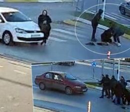 Korkunç olay! Yaya geçidinde otomobil çarptı, 5 dakika sonra başka araç üzerinden geçti!