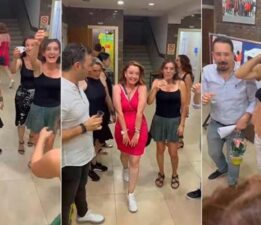 Okul bahçesinde şampanya patlattılar! Görüntülere tepki yağdı, soruşturma başlatıldı