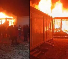 Şırnak’ta faciadan dönüldü! Görevli personelin kaldığı 2 konteyner yandı