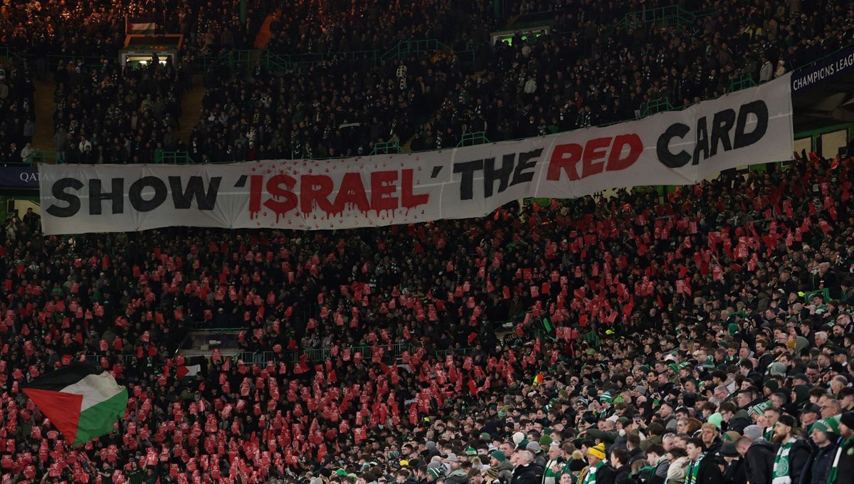 “İsrail’e kırmızı kart göster”: Celtic’in pankartı UEFA disiplin komitesine gitti
