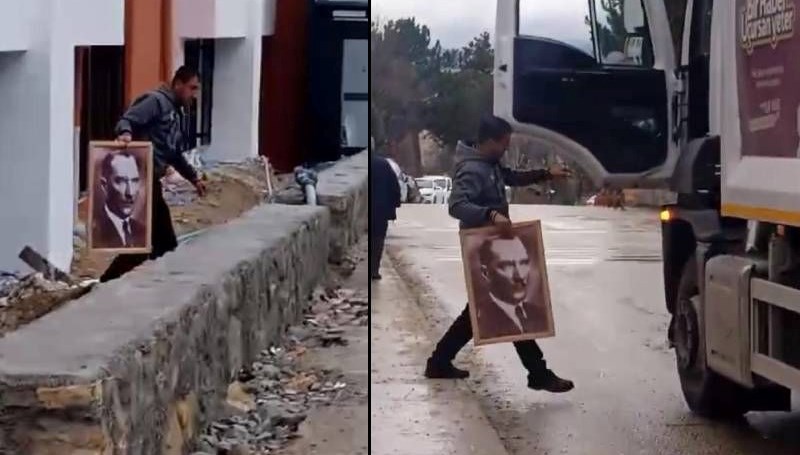 Karabük’te temizlik işçisinin Atatürk hassasiyeti