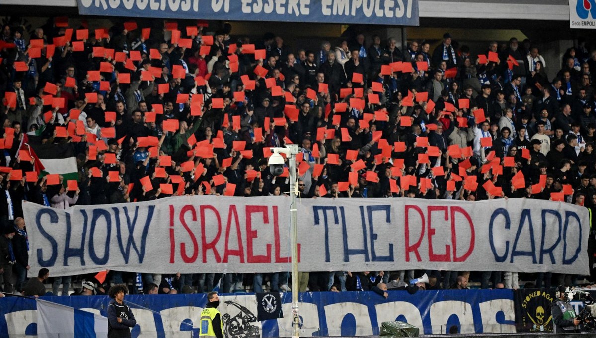Serie A’da Empoli tribünleri, İsrail’e kırmızı kart gösterdi