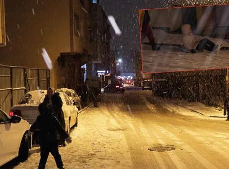 Ümraniye’de çocukların kar sevinci
