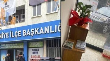 Balıkesir’de AK Parti Burhaniye İlçe Başkanlığı binasına taşlı saldırı