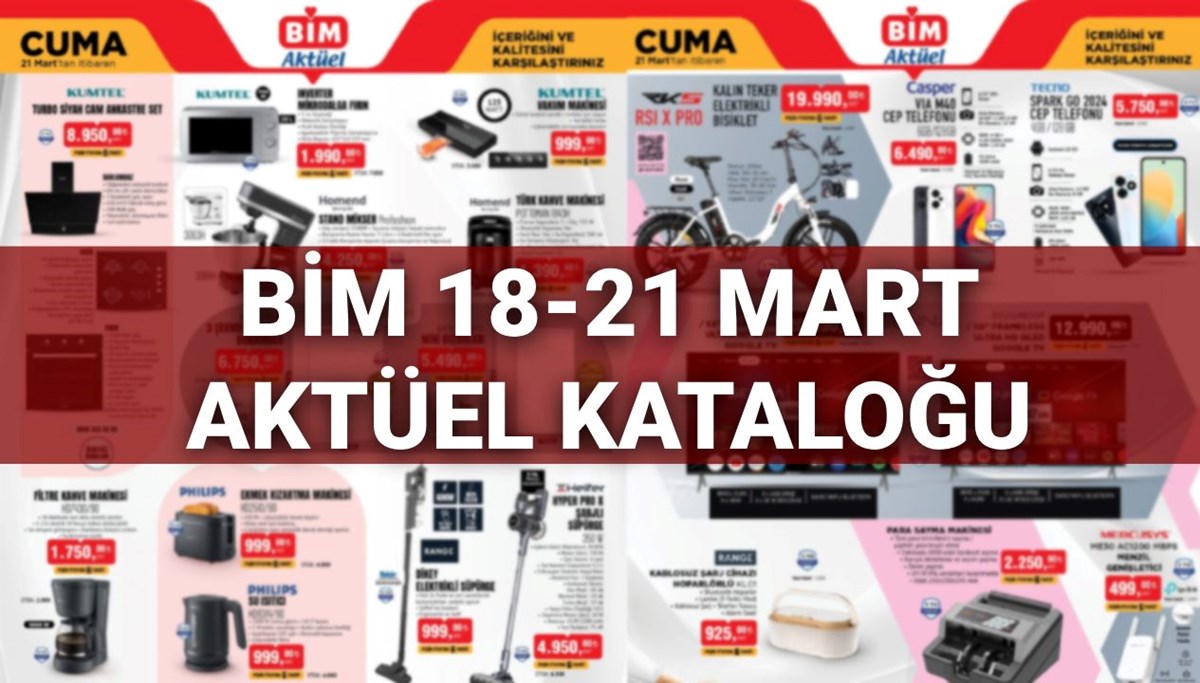 BİM Aktüel Kataloğu 18-21 Mart’ta satışta: BİM’e mikrodalga fırın, mikser, vakum cihazı, türk kahve makinesi geliyor