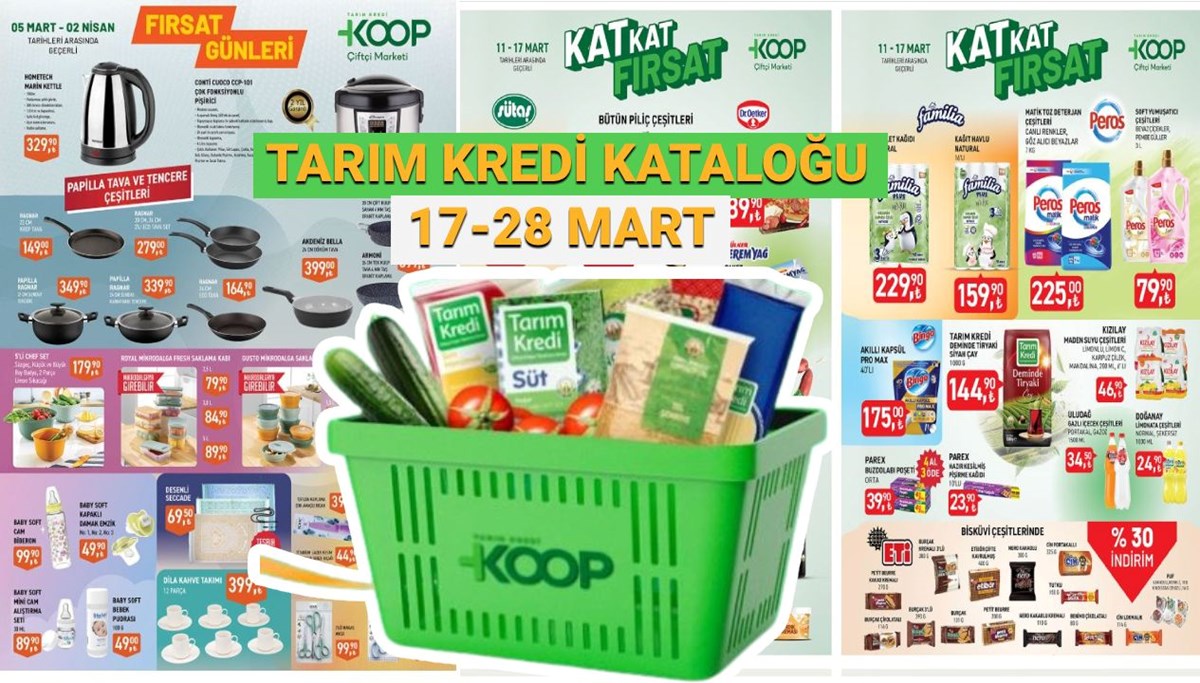 Tarım Kredi Kooperatif Marketleri 17-28 Mart indirimli ürünler listesi: Kahve takımı, kettle, pişirici, güveç tencere