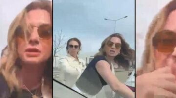 Trafikte şoke eden manzara! Kadın sürücüler birbirine girdi