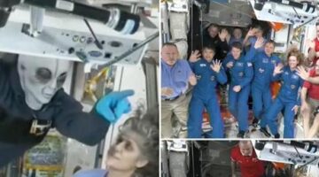 Uzay istasyonunda mahsur kalan astronotları kurtarmaya gelen ekibe ‘uzaylı’ sürprizi!