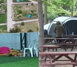Deprem korkusu yaşayan İstanbullular yeni günü çadırlarda uyandı