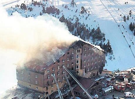 Kartalkaya’daki otel yangını 8 dakikada kontrolden çıkmış