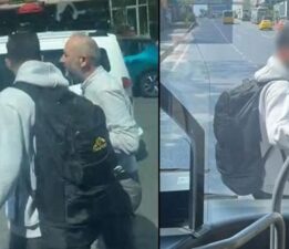 Yolun ortasında otobüse binmek isteyen yolcu ortalığı birbirine kattı