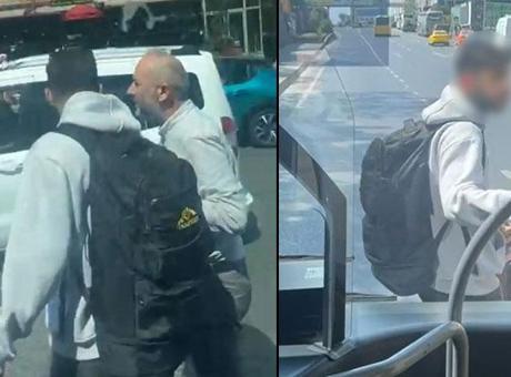 Yolun ortasında otobüse binmek isteyen yolcu ortalığı birbirine kattı