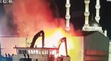 Zonguldak’ta limanda yangın! Sahadaki vinç kullanılamaz hale geldi