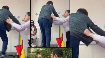 Aileye yanlışlıkla gönderilen skandal kayıt! Koşu bandında dayak