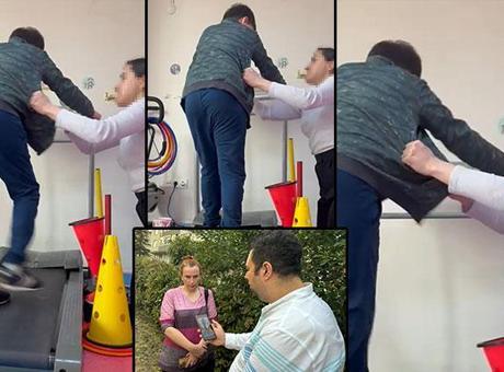 Aileye yanlışlıkla gönderilen skandal kayıt! Koşu bandında dayak
