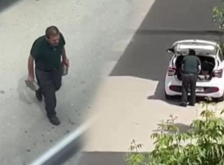 Akılalmaz olay! Kaldırım taşlarını söktü, görüntüleri yayılınca geri getirdi