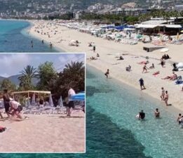 Alanya’da plajda İngiliz turiste şezlong dayağı! Skandal görüntünün bedeli ağır oldu