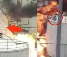 Alev topundan kaçış anları şoke etti! Çin’de kimya fabrikasında patlama