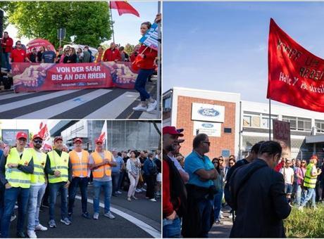 Almanya’nın Köln kentinde Ford fabrikası işçileri greve gitti