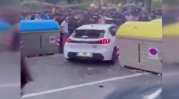 Aracıyla taraftarların arasına daldı: 13 yaralı