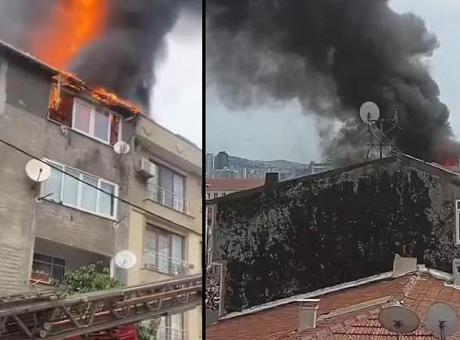 Ataşehir’de 5 katlı binanın çatısında yangın! Ekipler sevk edildi