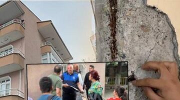 Avcılar’da kolonları burkulan 4 katlı bina tahliye edilerek mühürlendi