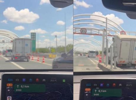 Avrasya Tüneli’nde kaza! Yüksekliği hesaplayamayıp uyarı levhasına çarptı