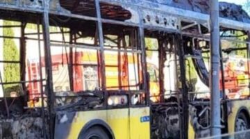 Başakşehir’de İETT otobüsü alev alev yandı