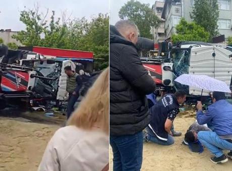 Bayrampaşa’da iş makinesi ortalığı savaş alanına çevirdi! 2 yaralı