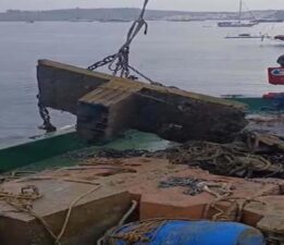 Bodrum’da denizin dibinden çıktı! Tam 200 ton tonoz
