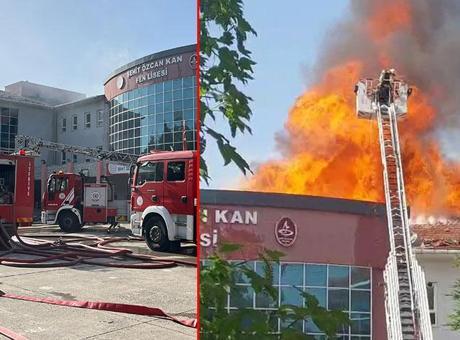 Çatısı yanan okulda eğitime ara verildi