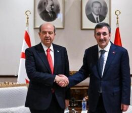 Cumhurbaşkanı Yardımcısı Cevdet Yılmaz KKTC Cumhurbaşkanı Tatar ile bir araya geldi